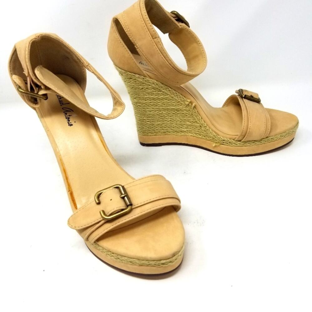 Michael Antonio NEW Wedge Sandals Ankle‎ Strap Woven Wedge Platfirms Size 8.5